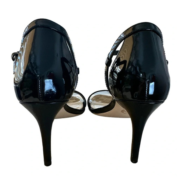 Michael MICHAEL KORS Simone Mid Patent Open Toe Shoes 8M - Picture 3 of 10